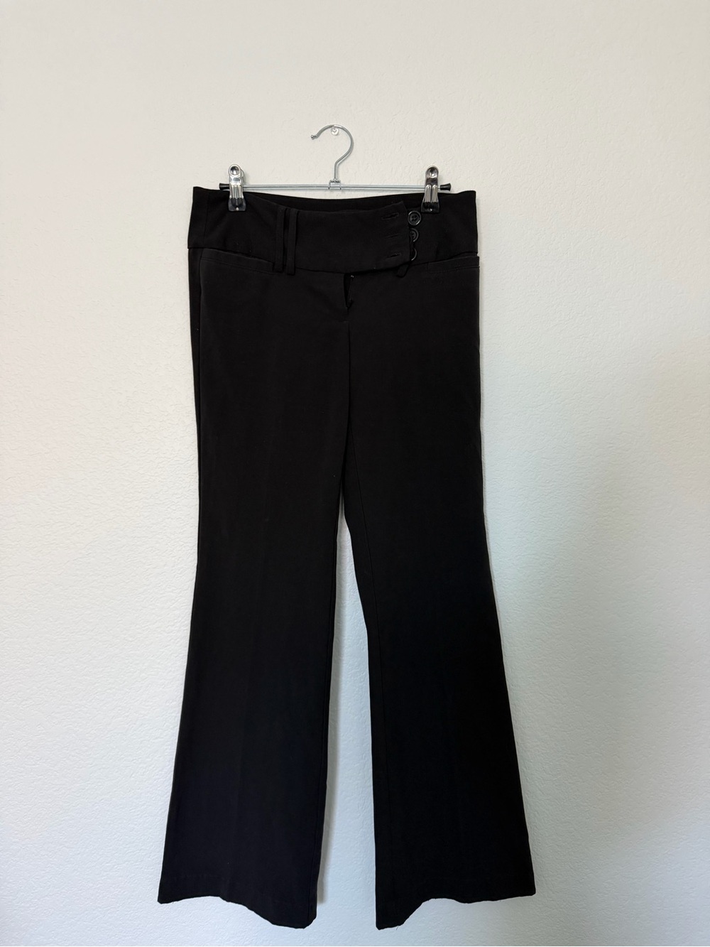 black business professional wide-leg/flared trousers